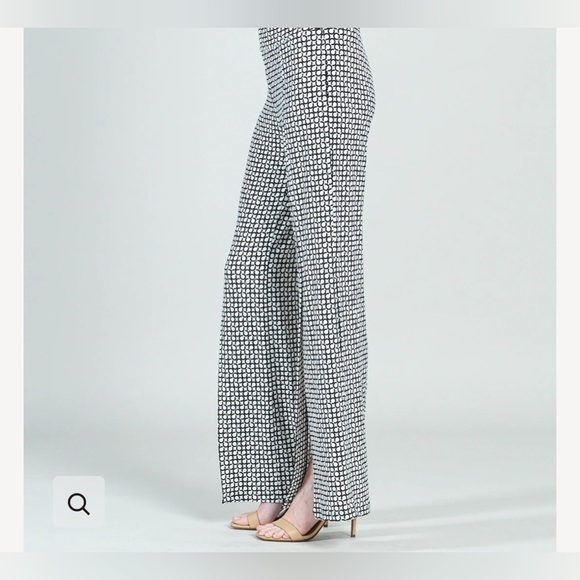 Clara Sun Woo-  Kick Front High Slit Pant - black & white - size S- worn 1x - Picture 4 of 7